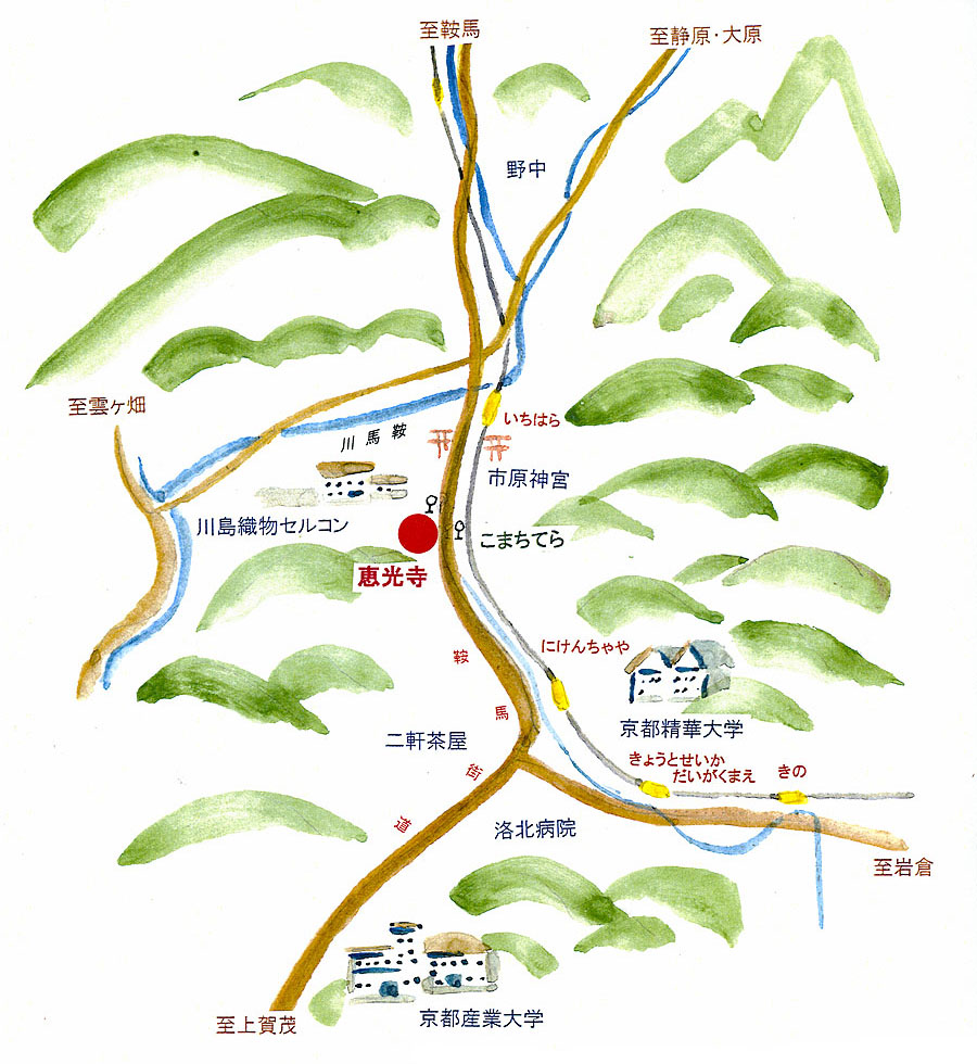 恵光寺への地図